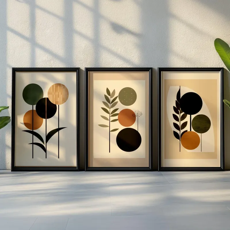 Botanical Leaf Canvas Wall Art Set 4