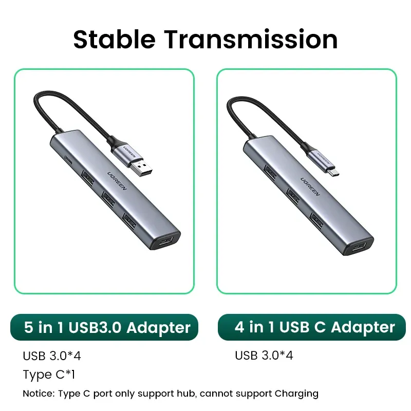 UGREEN USB C 4-Port USB 3.0 Hub 6