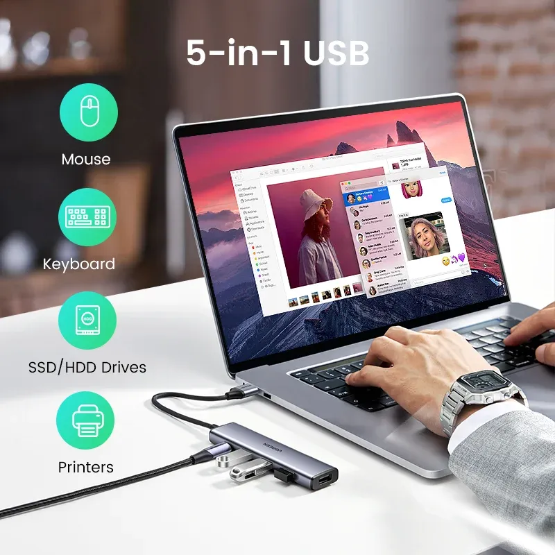 UGREEN USB C 4-Port USB 3.0 Hub 2